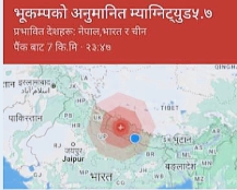 नेपालमा शुक्रबार राति भूकम्पको धक्का महशुस